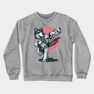 Husky Dog Karate Crewneck Sweatshirt